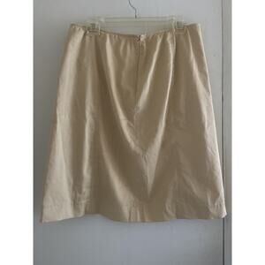 Esprit size 13/14 tan cotton a-line skirt side zip